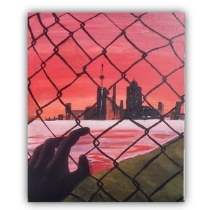 Bloody waters acrylic painting